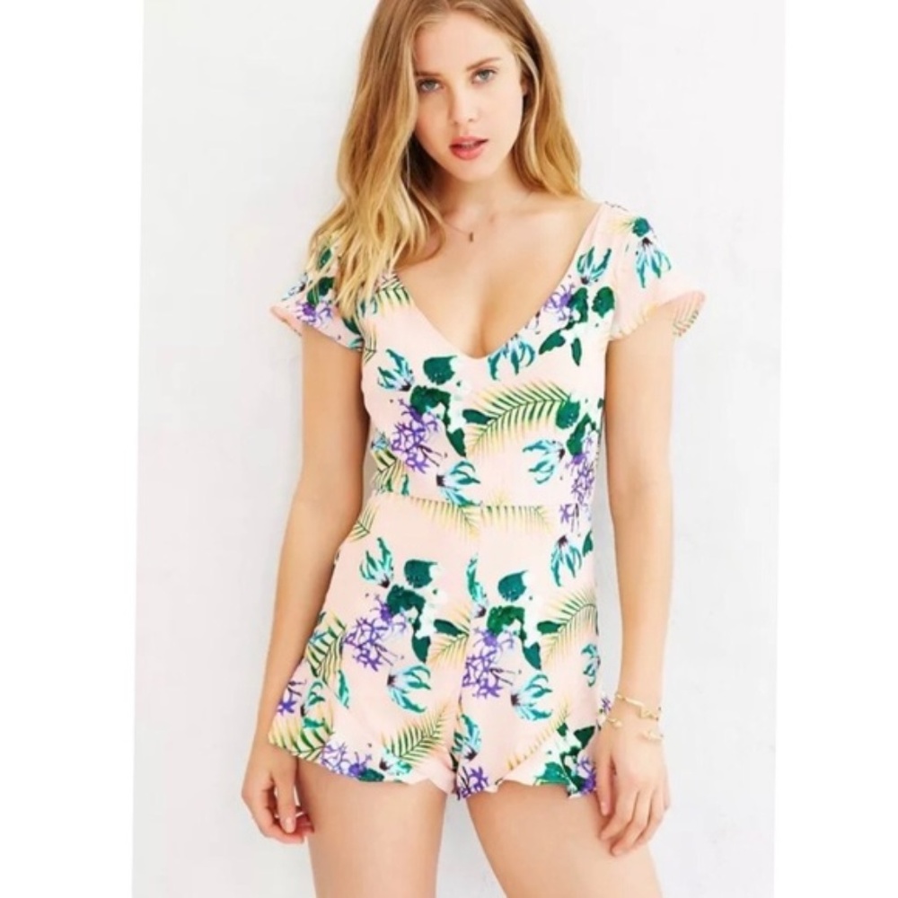 For Love and Lemons tropical floral boho romper